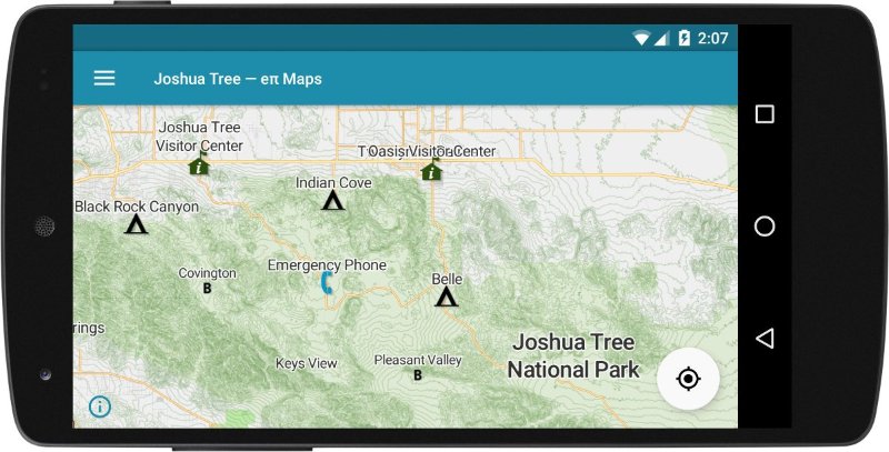 .Mobile map of Joshua Tree